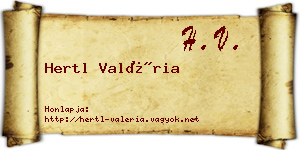 Hertl Valéria névjegykártya